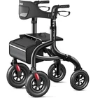 Rollator Walker 10" Wheels Foldable Seat 350LB All Terrain Black Used. Price: $149.99.