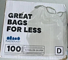 Plasticplace Custom Fit Trash Bags For Simplehuman Code D, Around 100,UNCOUNTED Open. Price: $12.99.