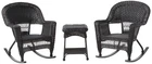 Jeco 3PC Resin Wicker Outdoor Patio Rocker Chair Set Black New. Price: $427.40.