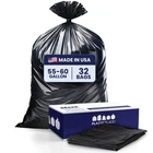 Plasticplace Contractor Trash Bags 55-60 Gallon 3.0 Mil Black Heavy Duty New. Price: $52.49.