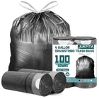 Small Trash Bags, 100 Count 4 Gallon Drawstring, Tear-free G... New. Price: $15.56.