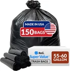Reli. 55-60 Gallon Trash Bags Heavy Duty 150 Count 50-60 Black New. Price: $77.99.