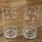 Vintage Corelle Drinking Glasses Forever Yours Pink Hearts Set Of 2 Cups Used. Price: $26.00.