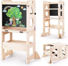 4-IN-1 Toddler Kitchen Step Stool, Foldable Learning Standing New. Price: $137.99.