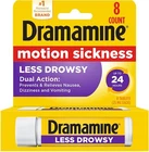 Dramamine Motion Sickness Relief Less Drowsey Formula, 8 Count New. Price: $5.99.
