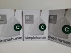 3PK 60 Simplehuman Custom Fit Liners, Trash Bags, 10-12 Liter / 2.6-3.2 Gallon New. Price: $65.00.