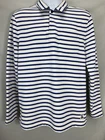 Quaker Marine Supply Mens Large Long Sleeve Polo White Blue Horizontal Striped Pre-owned. Price: $41.25.