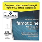 Member's Mark Mg Famotidine Acid Reducer -200 Ct. Brand. Price: $28.99.