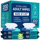 Body Wipes For Adults Bathing No Rinse - Elderly 8" X 12" (200 C New. Price: $30.56.