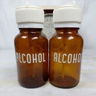 Menda Lasting-touch Round Amber Glass Dispenser Bottle 8 Oz -alcohol- Usa New Used. Price: $20.00.