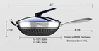 Honeycomb German Design Non-stick Wok Scratch-resistant Stainless Steel 316L New. Price: $89.99.