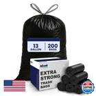 Plasticplace 13 Gal Extra Tall Drawstring Kitchen Trash Bags Black 1.2 Mil New. Price: $96.76.