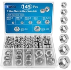 145 Pcs Assorted Stainless Steel Hex Nuts Assortment Kit M3 M4 M5 M6 M8 M10 New. Price: $20.70.