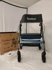 Blessreach Foldable Rollator Walker With Seat For Seniors Grey WB-2106-T Open. Price: $105.00.