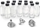 Aozita 12 Pack, Small Clear Glass Bottles W/lid & 3 Funnels - 60ML Boston New. Price: $18.36.