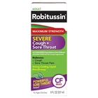 Robitussin, Adult Severe Maximum Strength Cough + Sore Throat, 8 Fl Oz New. Price: $25.85.