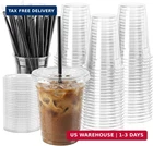 Wuhuixoz 200 Sets - 12OZ Plastic Cups With Lids And Straws, Disposable For New. Price: $46.92.