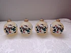 Vintage Christmas Polar Bear Cubs Cartoon Glass Ball Ornament Holiday, Set Of 4 Used. Price: $15.00.