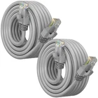 Cat 6 Ethernet Cable, 2-PACK, 25 Ft, Gray, Utp, 10GBPS, 550MHZ, Lan, Patch New. Price: $28.25.