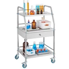 Service Cart, 3 Layers Stainless Steel Utility Rolling Medical With New. Price: $169.49.