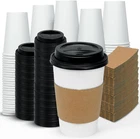 Ginkgo 100 Pack 16 Oz Disposable Coffee Cups With Lids And Sleeves - To New. Price: $43.94.