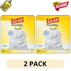 2PACK Glad Forceflex 13GAL Trash Bags 120CT Fragrance Free Drawstring Kitchen New. Price: $44.99.