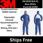 3M 4530 Protective Coveralls Xl Hooded Blue/white Case New Sealed. Price: $79.99.