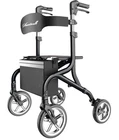 Planet Super Lightweight Rollator Walker Foldable 10" Wheels Seat Black New. Price: $91.99.