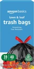 Amazon Basics 39 Gallon Lawn & Leaf Heavy Duty Drawstring Trash Bags, 20% Post New. Price: $21.67.