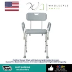 Medline Shower Chair With Backrest And Padded Armrests Supportive New. Price: $34.99.