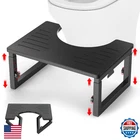Bamboo Toilet Stool Squat Black 7 8 9" Adjustable Height Non-slip Bathroom New. Price: $55.85.