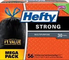 Hefty Strong Multipurpose Large Trash Bags - 30 Gallon, 56 Count Black New. Price: $40.68.