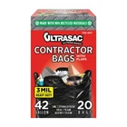 Ultrasac Contractor Bags 42 Gallon (20 Pack/w Flap Ties), 2.9' X 3.95' - Mil New. Price: $20.59.