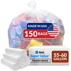 Reli. Easy Grab Trash Bags 55-60 Gallon 150 Count Clear Star Seal Super New. Price: $69.62.