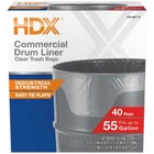 Hdx Commercial Clear Heavy-duty Flap Tie Drum Liner Trash Bags 55 Gallon 40 Ct New. Price: $45.99.