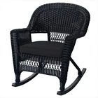 Jeco Wicker Rocker Chair In Black With Cushion (set Of 2) New. Price: $394.85.