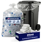 Plasticplace 95-96 Gallon Clear Trash Bags, 25 Count New. Price: $31.99.