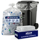 Plasticplace 95-96 Gallon Trash Bags, Clear, 2.0 Mil, 50 Count New. Price: $83.79.