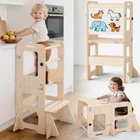 Woodure 4-IN-1 Toddler Kitchen Step Stool, Foldable Learning Standing Tower W... New. Price: $200.00.