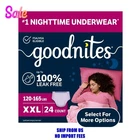 Goodnites Girls' Nighttime Bedwetting Underwear, Size Xxl (120-165 Lbs), 24 Coun New. Price: $23.98.