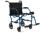 Medline Ultra Lightweight Adult Transport Wheelchair 19 Inch Seat, 300LB, Blue New. Price: $75.00.