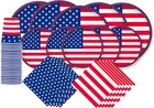 Gatherfun American Flag Patriotic Party Supplies Disposable Napkins Paper Plates New. Price: $36.24.
