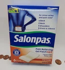 Salonpas Minor Ache Pain Relieving Gel Patch Hot 8HR Stretchable Menthol 6 Ct New. Price: $15.72.