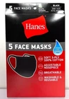 5 Pack Hanes Masks - Black Cotton Reusable Cover Cloth New. Price: $5.99.