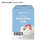 Amazon Basics Tall Kitchen Drawstring Trash Bags - 13 Gallon 80 Count New. Price: $6.00.