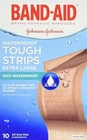 Band-aid Tough Strips Adhesive Bandages Waterproof & Durable Extra Large 10 Ct New. Price: $10.95.