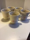 Corelle Corning Pink Hearts Beige Coffee Mugs Forever Yours 5 Cups Used. Price: $19.96.