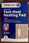 Walgreens King Size Fast-heat Heating Pad 12"X 24" Plush Machine Washable. Price: $11.24.
