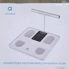 Arboleaf CS10E Eight-electrode Body Composition Scale White Fat Bmi New. Price: $49.99.