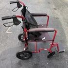 Medline Excel Lightweight Transport Wheelchair Red Folding W/ Hand Brakes & Used. Price: $52.51.